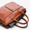 Solier SL01 Férfi cserzett bőr laptoptáska - vintage barna