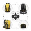 Kép 3/7 - KONO multifunkcionális kültéri túra hátizsák esővédővel - sárga-2
