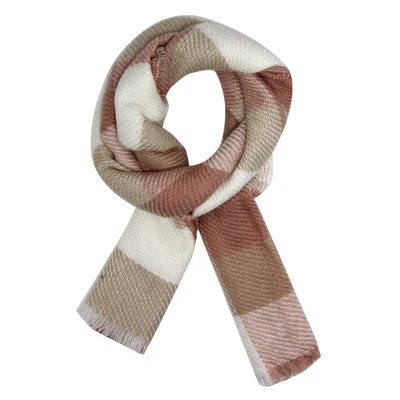 Kockás női sál-pink