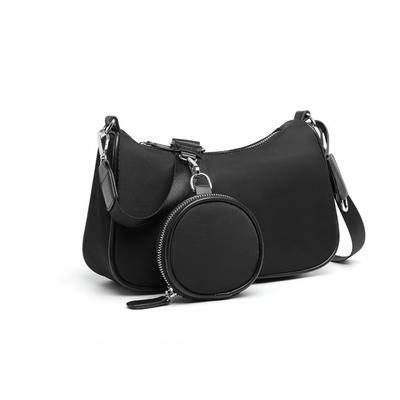 Miss Lulu Cross-Body kézitáska levehető kulcstartóval - fekete