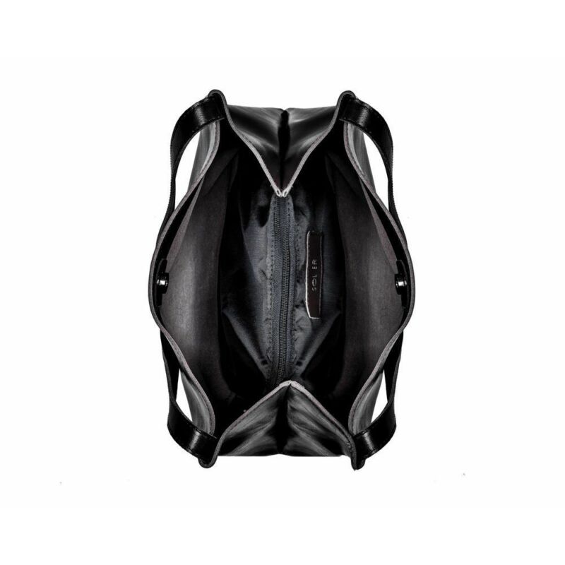 Solier FL18 elegáns női bőr válltáska- fekete -2