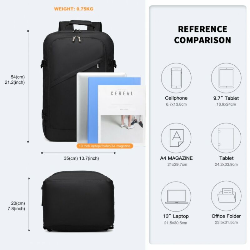 Kono könnyű utazó üzleti hátizsák fekete L-méret-3