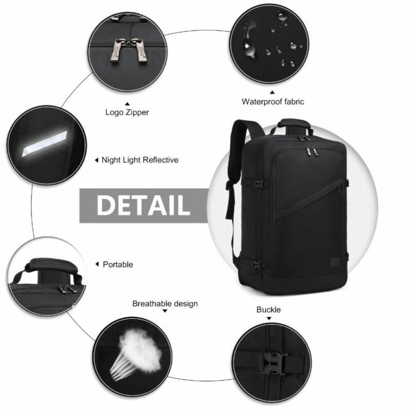 Kono könnyű utazó üzleti hátizsák fekete L-méret-4