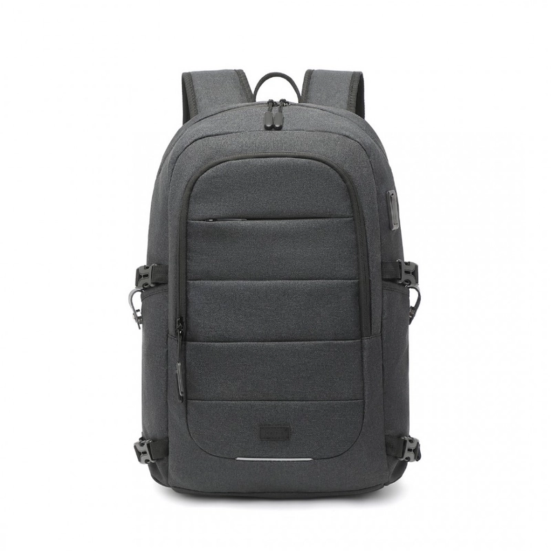 Kono többrekeszes vízálló hátizsák USB töltőporttal - fekete-01