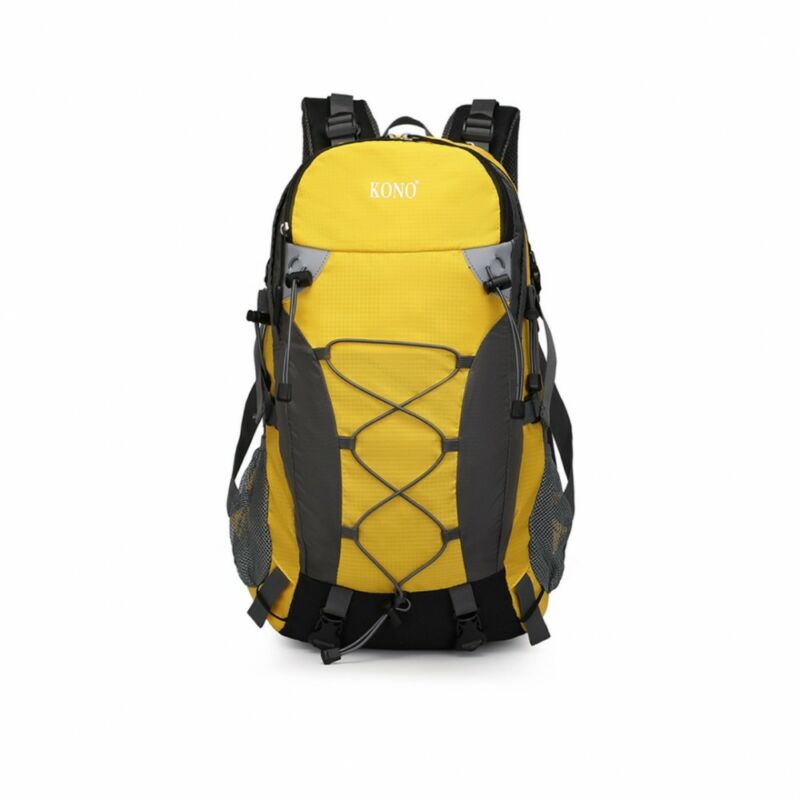 KONO multifunkcionális kültéri túra hátizsák esővédővel - sárga-1