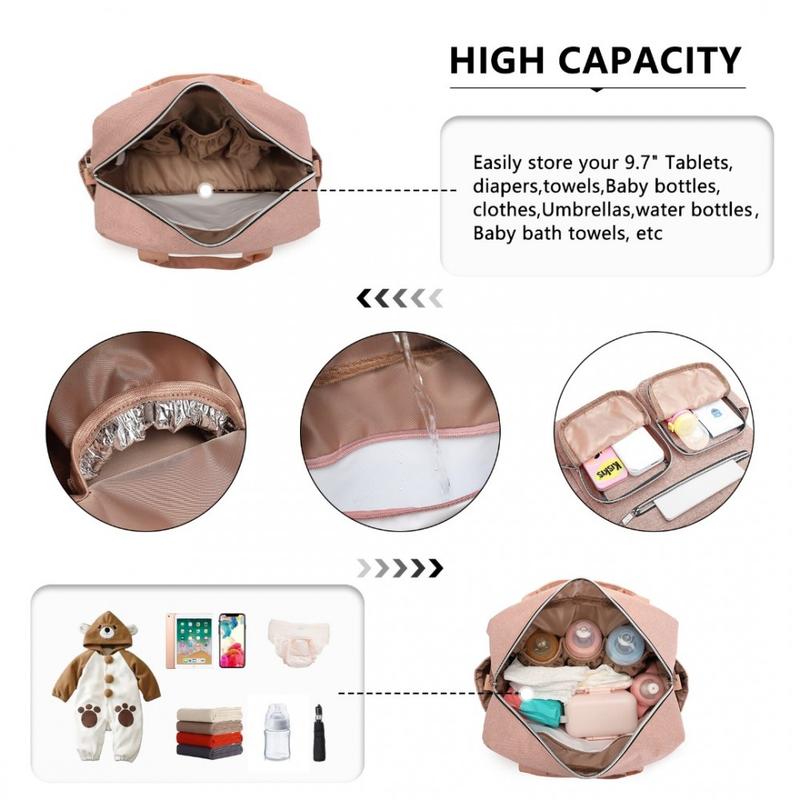 KONO Baba-mama praktikus UNISEX pelenkázótáska -pink-7