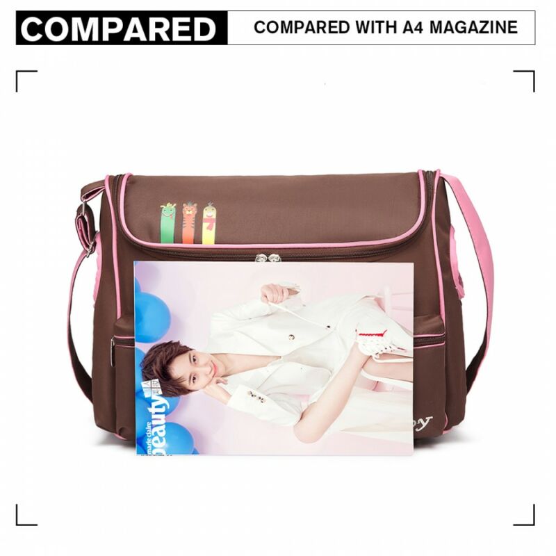 Baby Barna-rózsaszín babakocsi táska pelenkázó táska A4-es